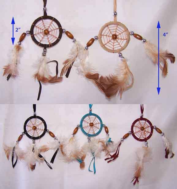 Hand Made Dream Catchers - Diameter: 2" 6Pc Lot (NpDc173 ^*)
