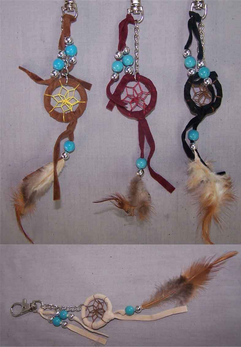 Hand Made Tribal Dream Catcher Key Chains Wholesale 6 Pc Lot ( NpDc217-6 ^*)