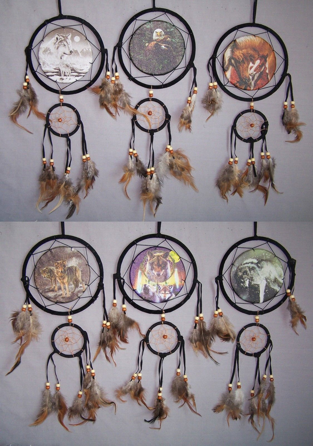Handmade 2 Tier Tribal Dream Catchers Wall Decorations 6 Pc Lot ( NpDc198-6 ^*