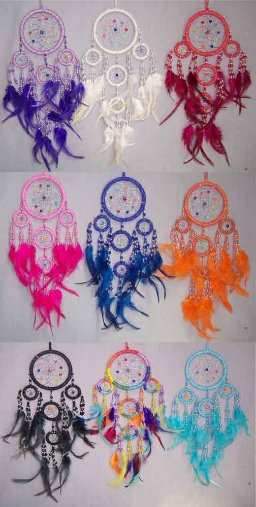 Hand Made Dream Catchers - 3 Tier 6Pc  Pack   (NpDc234 ^)