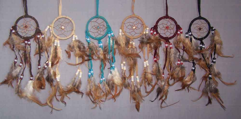 Native Pride Tribal Handmade Dream Catchers - Diameter 2.25" 6Pc Lot (NPDC230 ^*