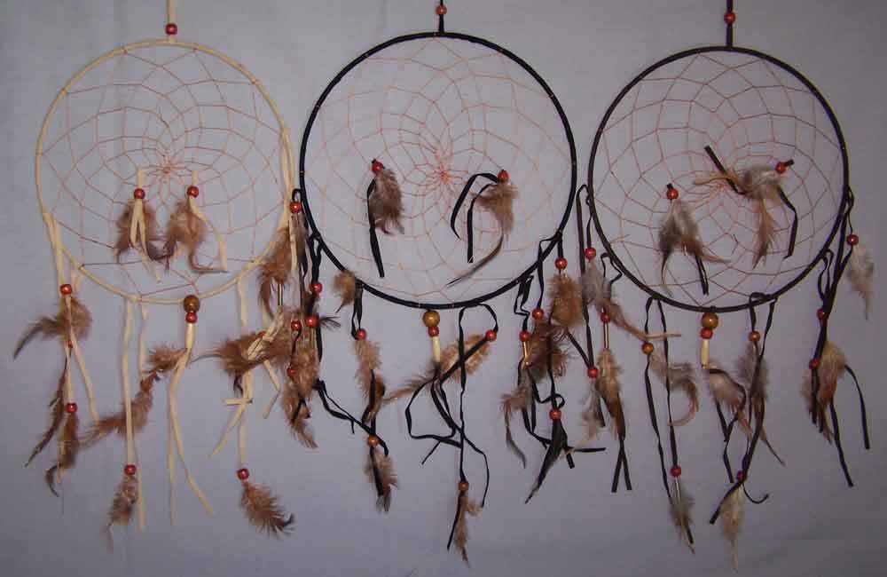 Hand Made Dream Catchers - Diameter: 8 3/4 Inches 6Pc Lot (NpDc251 ^*)