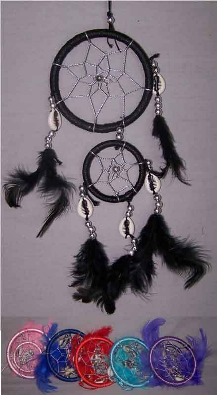 Dream Catchers With Sea Shells & Silver Thread 6Pc Pack  (NpDc253 ^)