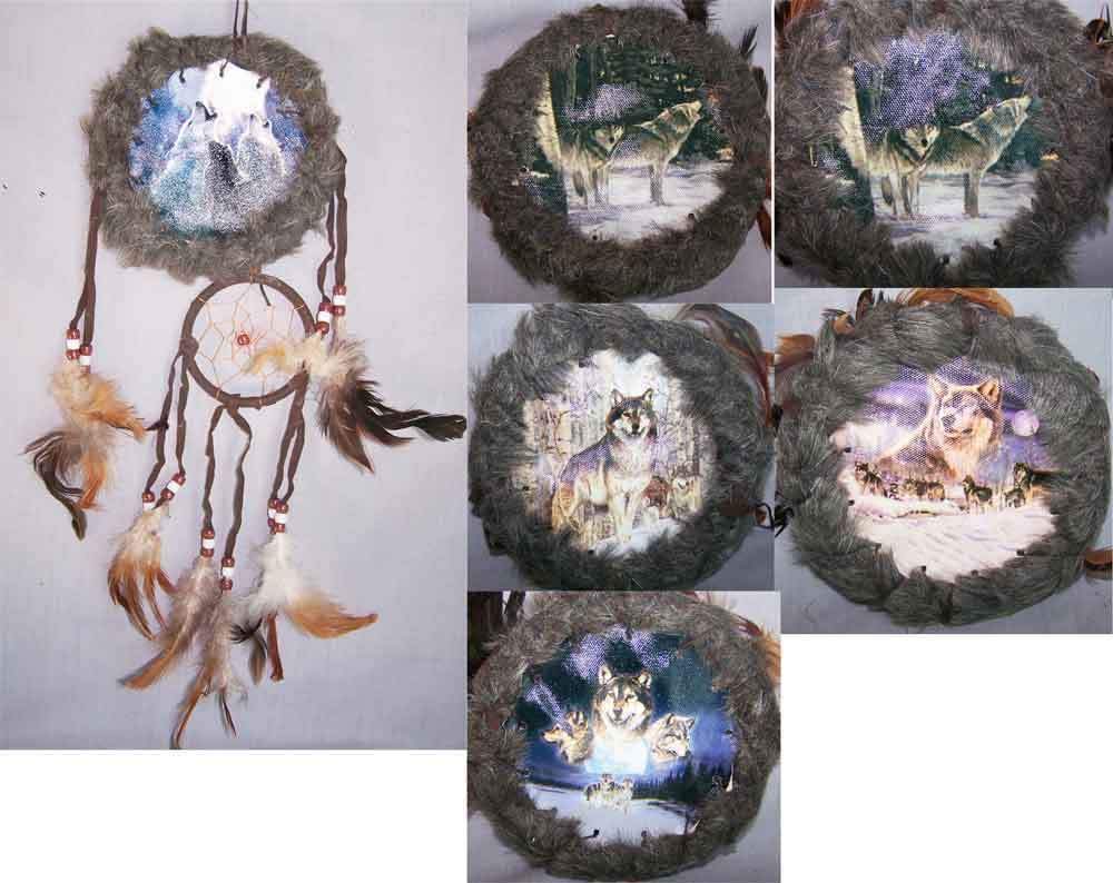 Hand Made Tribal Dream Catchers Hand Painted Wholesale 6 Pcs ( NpDc213CR-6**)